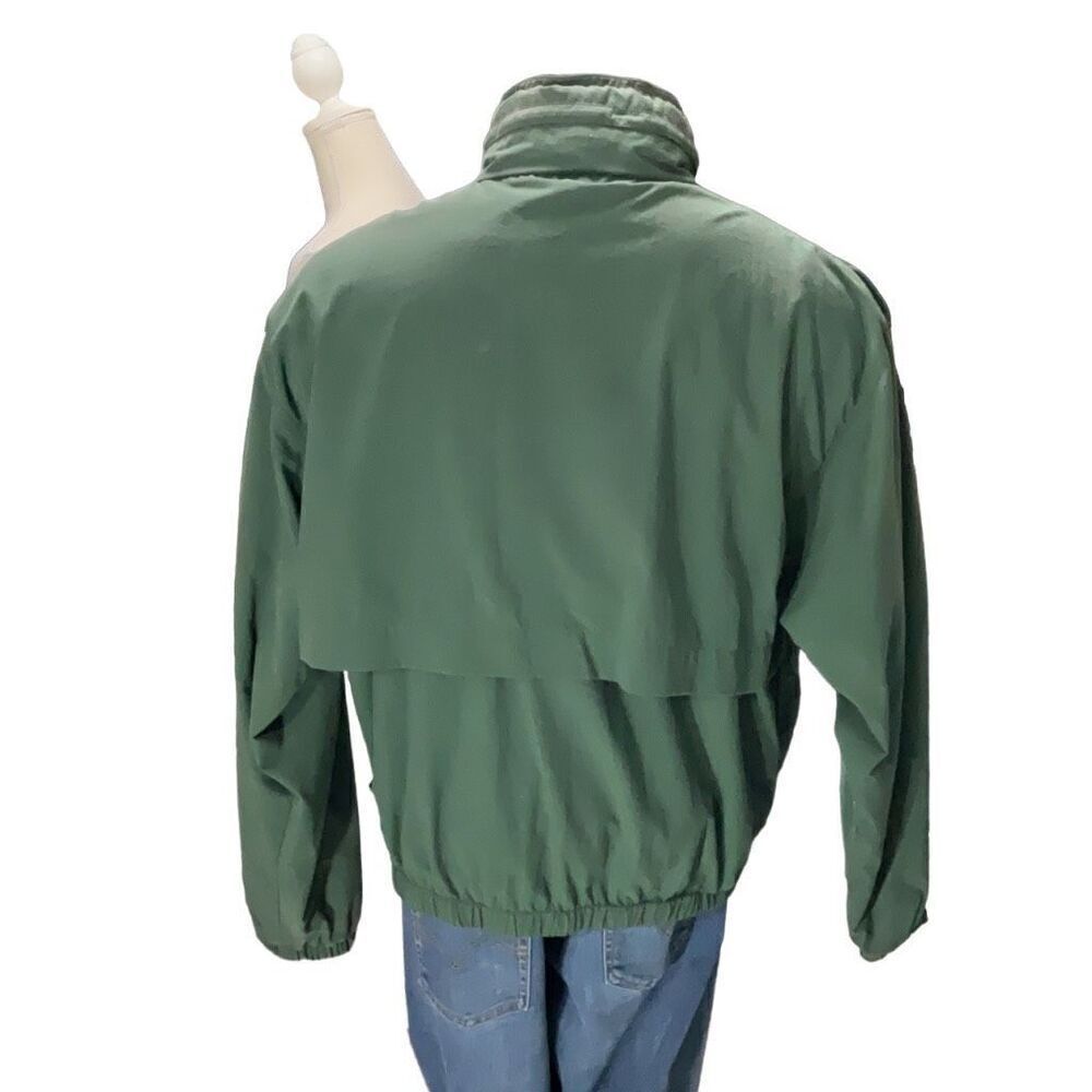 Greg Norman VTG Hooded Lightweight Zip Up Mock Neck Green Shark Jacket Sz Small - Picture 2 of 10
